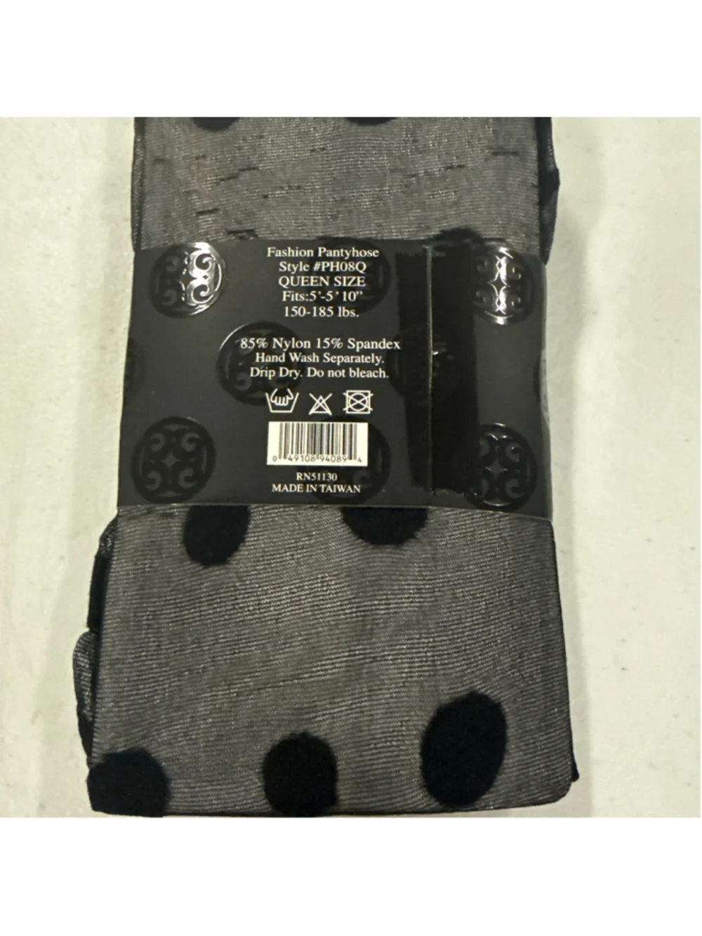 Women's Unbranded Polka Dot Tights Queen Size Black